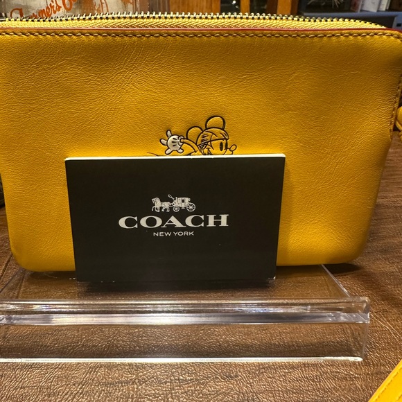 Coach Disney Mickey Mouse Wristlet Skateboard Golden Yellow Women’s EUC - Picture 10 of 12